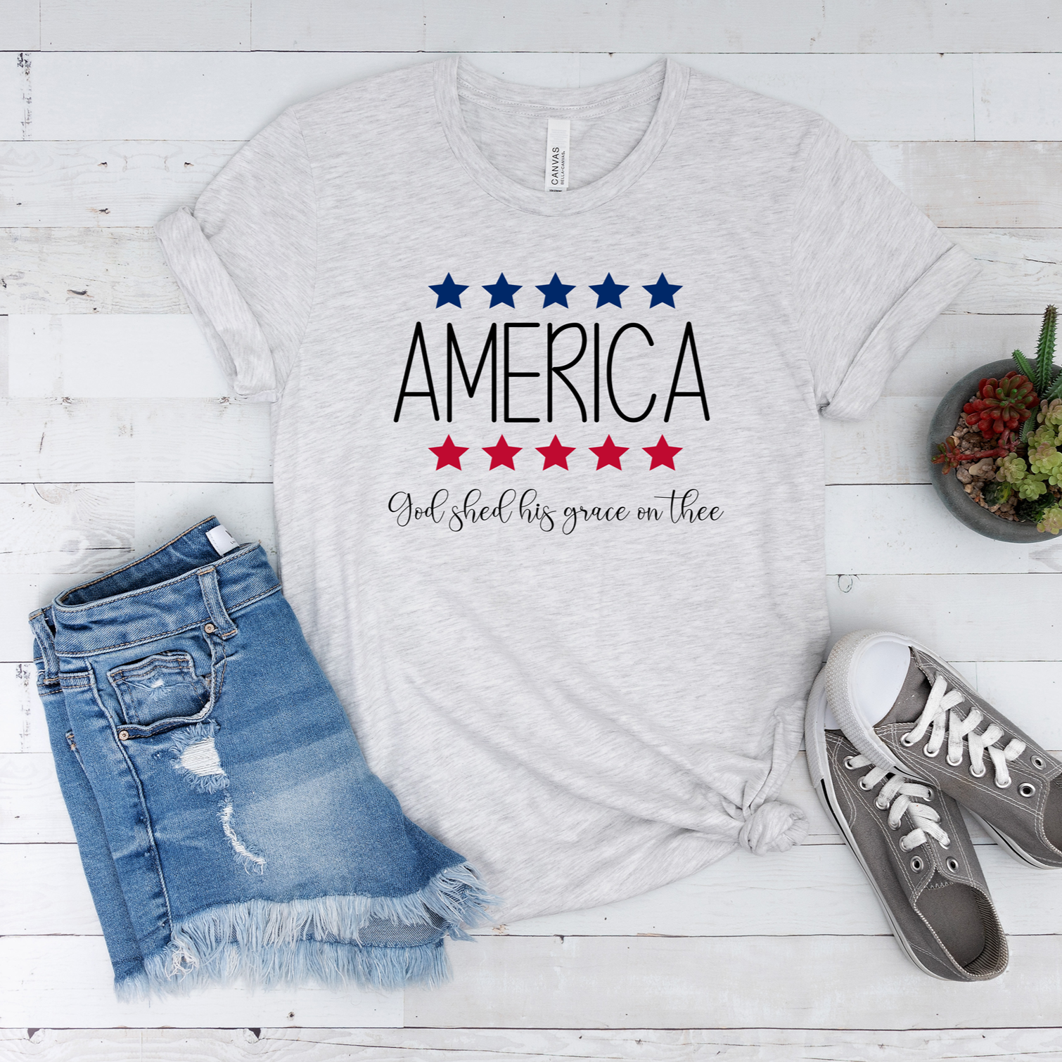 America God Shed His Grace Tee