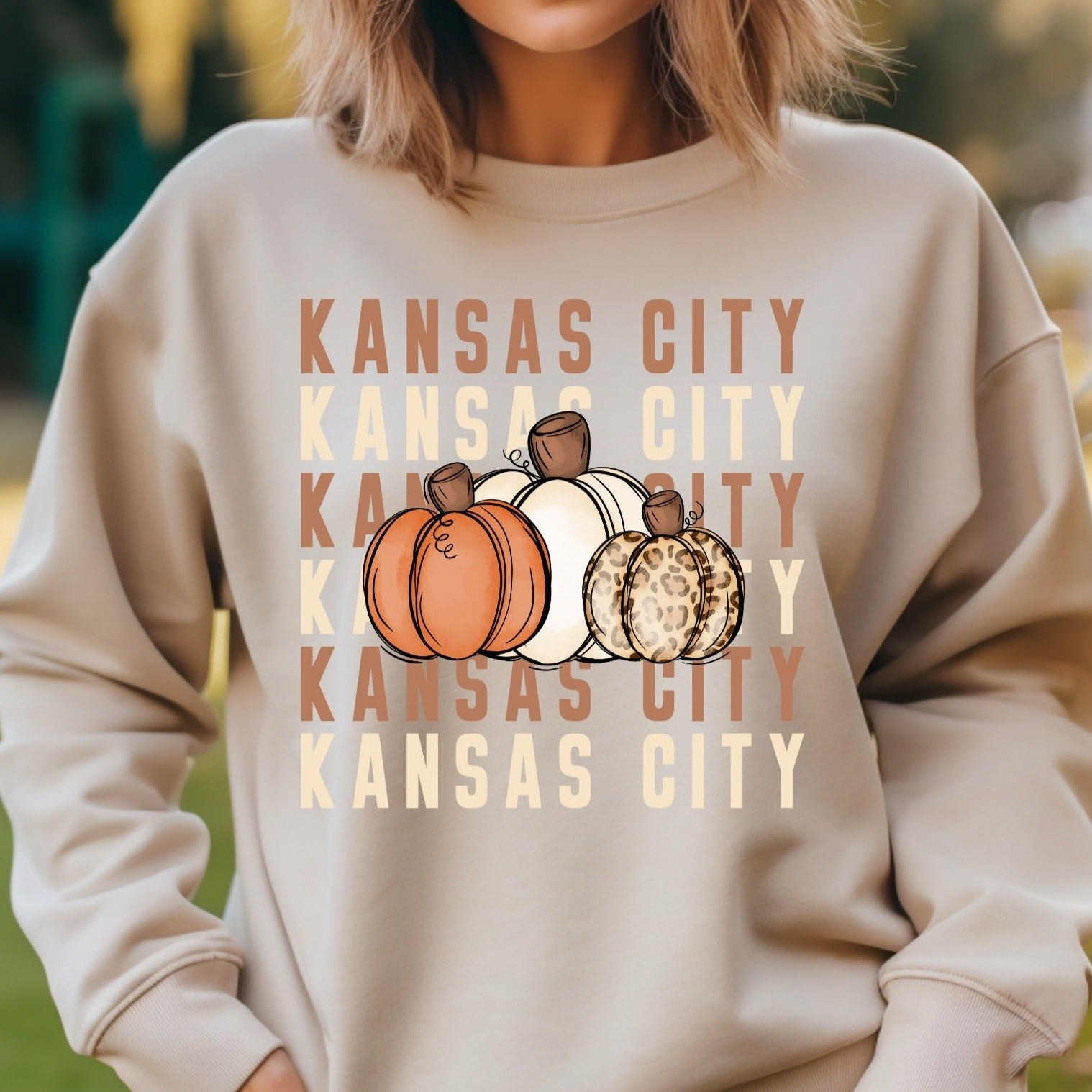 Kansas City Fall Pumpkins Crew Sweatshirt - Kansas City Kreations