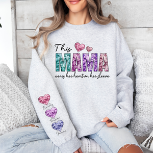 This Mama/Grandma/Nana Glitter Personalized Sleeve Sweatshirt