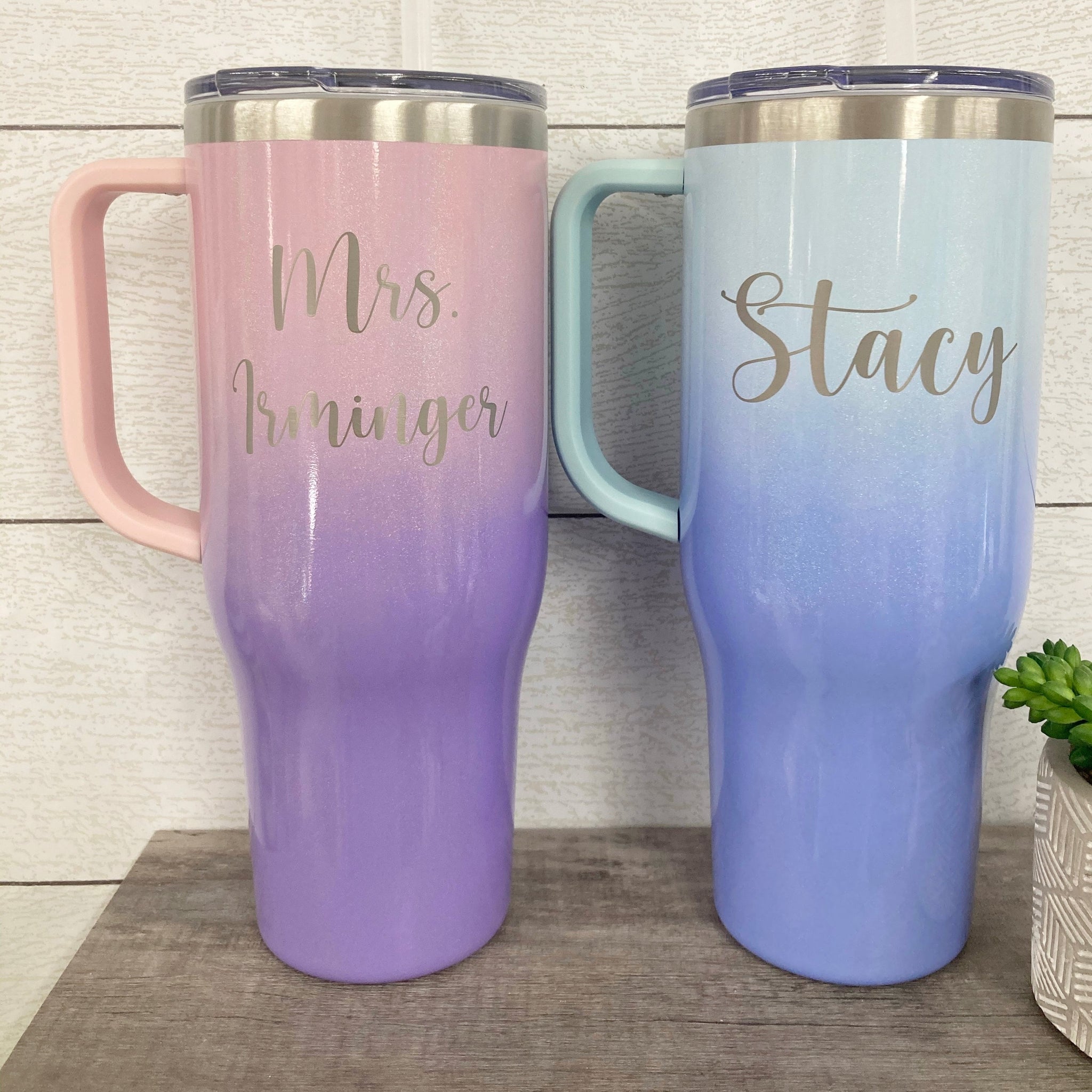 40oz tumbler with handle - personalized tumbler - quencher dupe tumbler -  tumbler for bridesmaid - handle tumbler with name - 40 oz travel