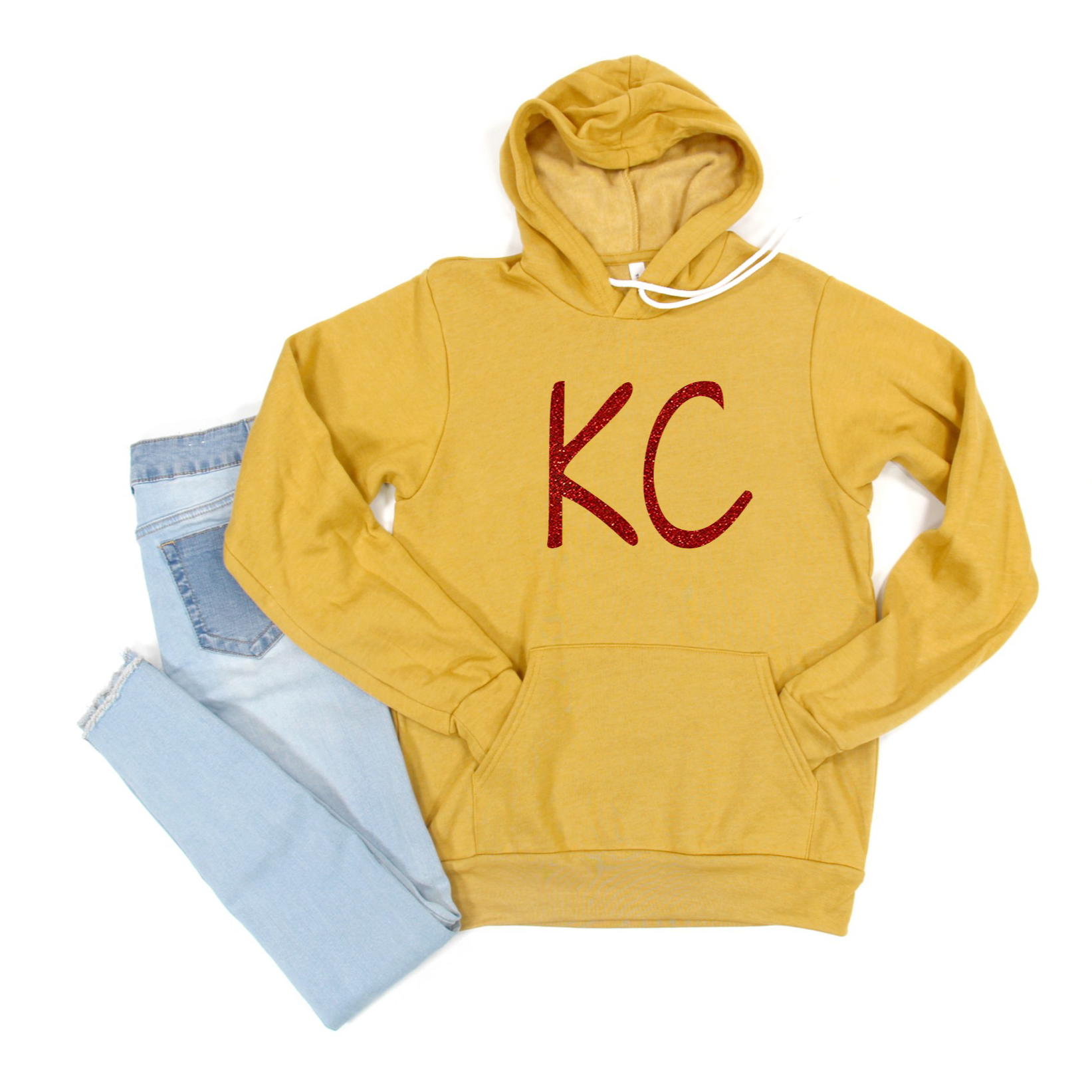 Distressed KC Arrowhead Hooded Sweatshirt - Kansas City Kreations