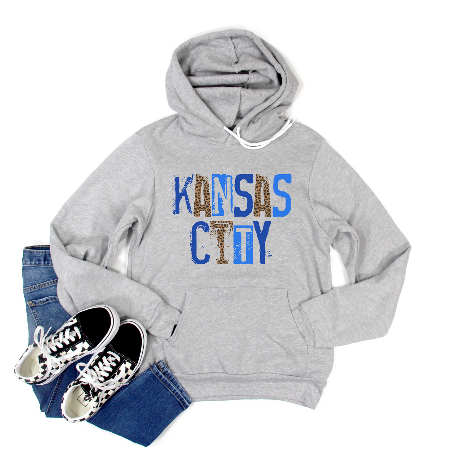 Distressed KC Arrowhead Hooded Sweatshirt - Kansas City Kreations